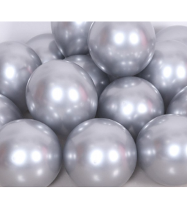 Balão Latex Cor Metálica-prata/cinza