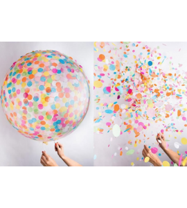 Balão Gigante Transparente Com Confetes Coloridas