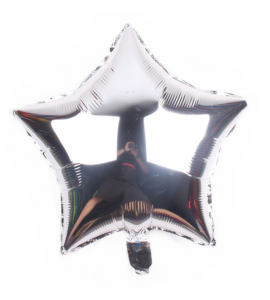 Balão Estrela-45 cm / 18inch-prata/cinza