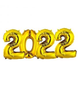 Balões número 2022 - Dourado